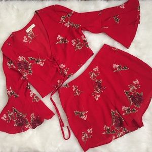 Two Piece Red Outfit